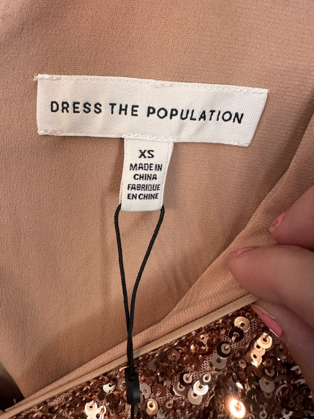 NWT DRESS THE POPULATION CHARLIE GOLD SEQUIN JUMPSUIT SIZE XS - Picture 7 of 11